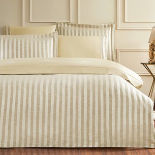 Постельное белье Tivolyo Home LINERA сатин делюкс бежевый евро