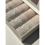 Подарочный набор полотенец-салфеток 30х50 см (6 шт.) Tivolyo Home BETSY BLANCO хлопковая махра бежевый, фото, фотография