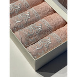 Подарочный набор полотенец-салфеток 30х50 см (6 шт.) Tivolyo Home BETSY BLANCO хлопковая махра грязно-розовый, фото, фотография