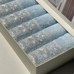 Подарочный набор полотенец-салфеток 30х50 см (6 шт.) Tivolyo Home BETSY MAGGY хлопковая махра голубой, фото, фотография