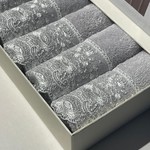 Подарочный набор полотенец-салфеток 30х50 см (6 шт.) Tivolyo Home BETSY MAGGY хлопковая махра серый, фото, фотография