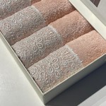 Подарочный набор полотенец-салфеток 30х50 см (6 шт.) Tivolyo Home BETSY PEROLA хлопковая махра грязно-розовый, фото, фотография