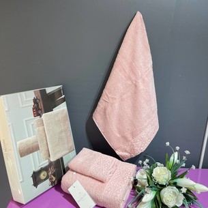 Набор полотенец для ванной 3 пр. Maison Dor NATURELLA хлопковая махра грязно-розовый