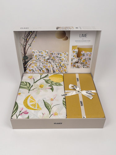 Постельное белье Clasy LIME хлопковый ранфорс V1 евро, фото, фотография