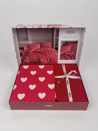 Постельное белье Clasy AMOR хлопковый ранфорс V1 евро, фото, фотография