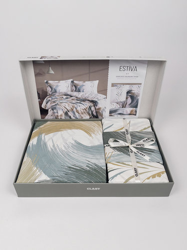 Постельное белье Clasy ESTIVA хлопковый ранфорс V1 евро, фото, фотография
