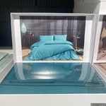 Постельное белье Tivolyo Home CASUAL хлопковый сатин делюкс тёмно-зелёный 1,5 спальный, фото, фотография