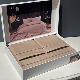 Постельное белье Tivolyo Home CASUAL хлопковый сатин делюкс бежевый евро-макси