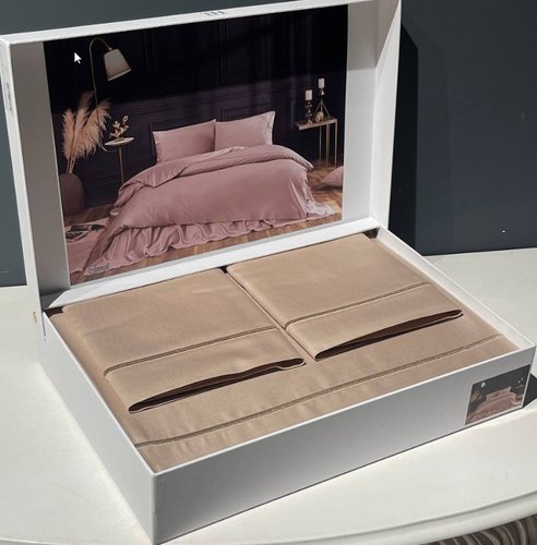 Постельное белье Tivolyo Home CASUAL хлопковый сатин делюкс бежевый евро, фото, фотография