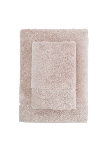 Набор полотенец для ванной 2 пр. Soft Cotton HERA хлопковая махра бежевый, фото, фотография