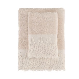 Набор полотенец для ванной 2 пр. Soft Cotton MAYA хлопковая махра бежевый