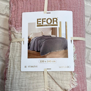 Плед-покрывало Efor MUSLIN хлопковый муслин пудровый 220х240