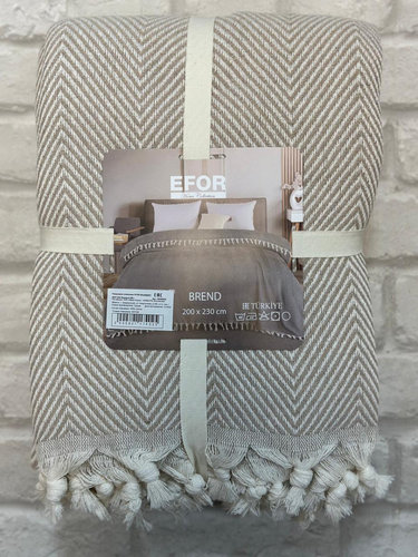 Покрывало пике Efor BALIKSIRTI хлопковая вафля бежевый 200х220, фото, фотография