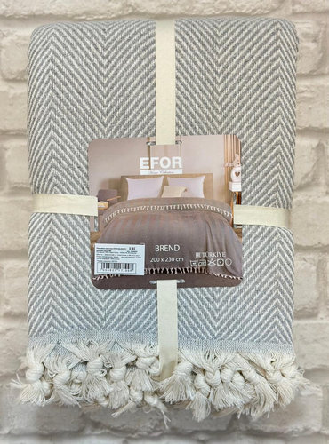 Покрывало пике Efor BALIKSIRTI хлопковая вафля серый 200х220, фото, фотография