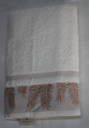 Полотенце для ванной DO&CO CALI хлопковая махра кремовый 70х140, фото, фотография