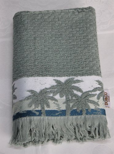 Полотенце для ванной DO&CO PALMIYE хлопковая махра хаки 70х140, фото, фотография