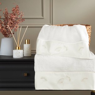 Подарочный набор полотенец для ванной 2 пр. Tivolyo Home ASTERA хлопковая махра кремовый