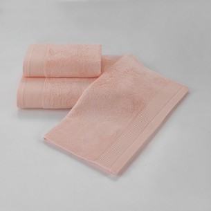 Набор полотенец для ванной 2 пр. Soft Cotton BAMBU бамбуко-хлопковая махра персиковый