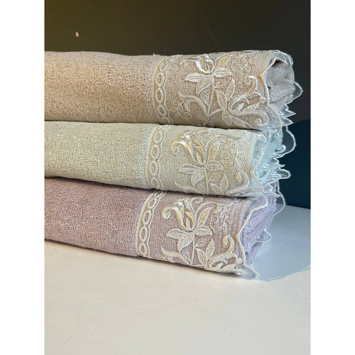 Полотенце для ванной Tivolyo Home BLANCO хлопковая махра бежевый 50х100, фото, фотография