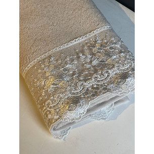 Полотенце для ванной Tivolyo Home MAGGY хлопковая махра бежевый 50х100