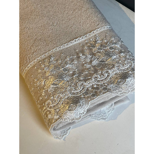 Полотенце для ванной Tivolyo Home MAGGY хлопковая махра бежевый 50х100, фото, фотография