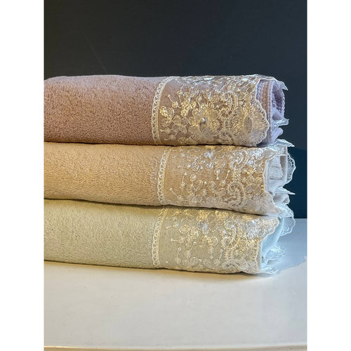 Полотенце для ванной Tivolyo Home MAGGY хлопковая махра бежевый 50х100, фото, фотография