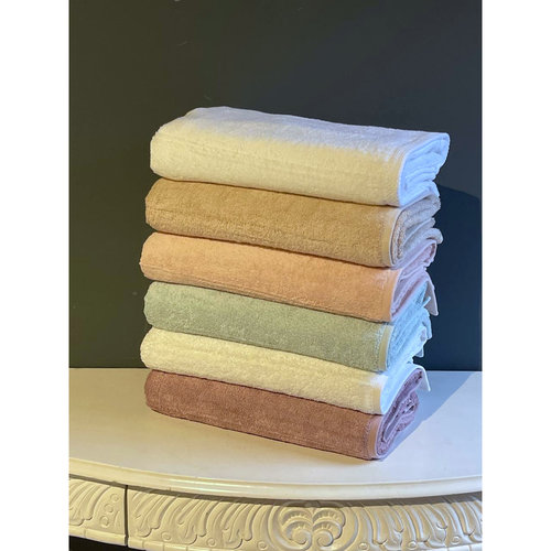 Полотенце для ванной Tivolyo Home PAMUKLU хлопковая махра кремовый 75х150, фото, фотография