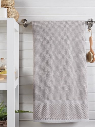 Полотенце для ванной DO&CO SEVAKIN хлопковая махра молочный 50х90, фото, фотография