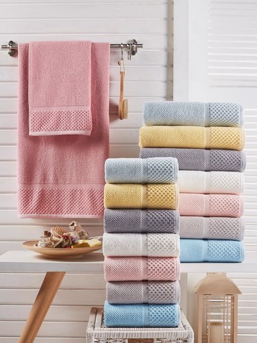 Полотенце для ванной DO&CO SEVAKIN хлопковая махра молочный 50х90, фото, фотография