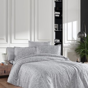 Постельное белье DO&CO ELLAN хлопковый сатин делюкс серый евро