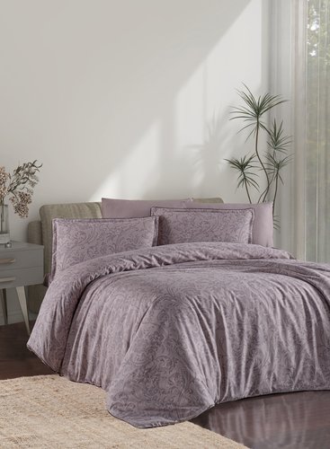 Постельное белье DO&CO ELLAN хлопковый сатин делюкс лаванда евро, фото, фотография