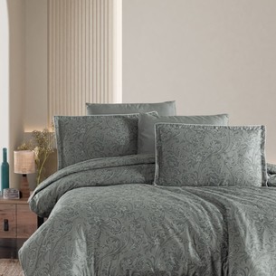 Постельное белье DO&CO ELLAN хлопковый сатин делюкс зелёный евро