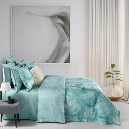 Постельное белье Sarev DEBRINA хлопковый сатин делюкс mint евро, фото, фотография