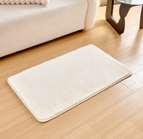 Набор ковриков для ванной Sofi De Marko PELLICIA искусственный мех кремовый 50х70, 60х100, фото, фотография