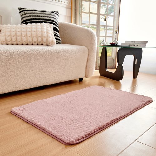 Набор ковриков для ванной Sofi De Marko PELLICIA искусственный мех пепельная роза 50х70, 60х100, фото, фотография