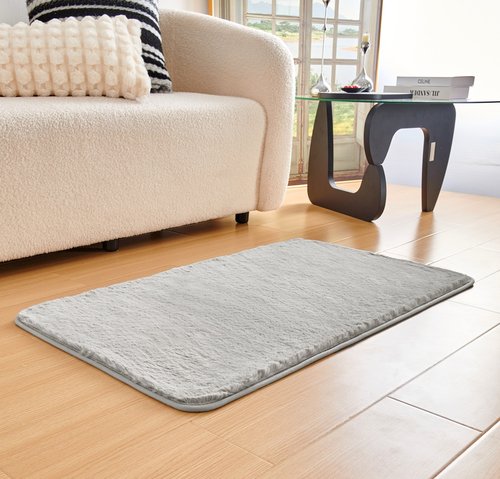 Набор ковриков для ванной Sofi De Marko PELLICIA искусственный мех серый 50х70, 60х100, фото, фотография