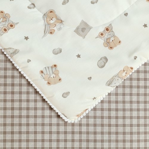 Детское постельное белье без пододеяльника с одеялом Sofi De Marko МИШУТКИ хлопковый сатин 1,5 спальный, фото, фотография