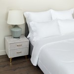 Постельное белье без пододеяльника с одеялом Sofi De Marko PREMIUM MAKO хлопковый сатин белый евро, фото, фотография