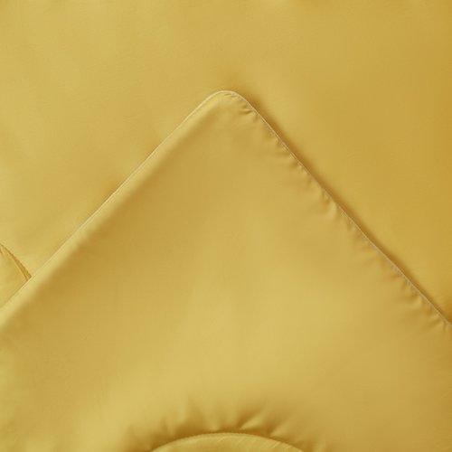 Постельное белье без пододеяльника с одеялом Sofi De Marko PREMIUM MAKO хлопковый сатин горчичный евро, фото, фотография