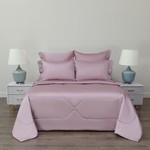 Постельное белье без пододеяльника с одеялом Sofi De Marko PREMIUM MAKO хлопковый сатин лиловый евро, фото, фотография