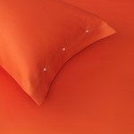 Постельное белье без пододеяльника с одеялом Sofi De Marko PREMIUM MAKO хлопковый сатин оранжевый евро, фото, фотография