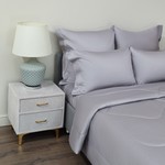 Постельное белье без пододеяльника с одеялом Sofi De Marko PREMIUM MAKO хлопковый сатин серый евро, фото, фотография