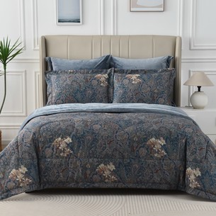 Постельное белье без пододеяльника с одеялом Sofi De Marko РЕНАТО хлопковый сатин V9 семейный