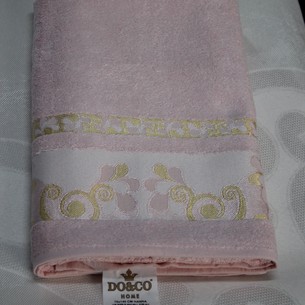Полотенце для ванной DO&CO HANNA хлопковая махра пудра 50х90