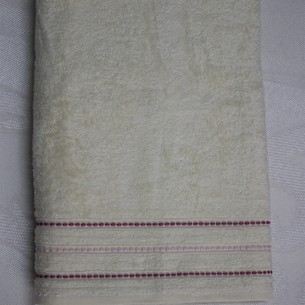 Полотенце для ванной DO&CO HANNA хлопковая махра кремовый 50х90