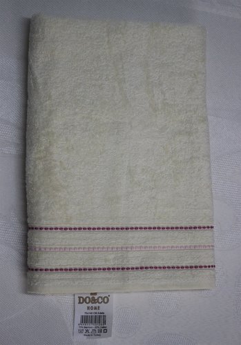 Полотенце для ванной DO&CO HANNA хлопковая махра кремовый 50х90, фото, фотография