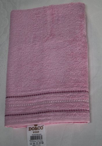 Полотенце для ванной DO&CO HANNA хлопковая махра розовый 50х90, фото, фотография