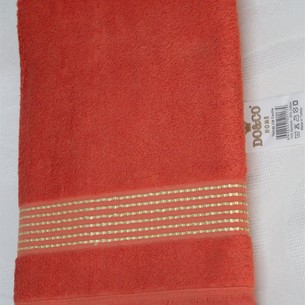 Полотенце для ванной DO&CO HANNA хлопковая махра терракотовый 50х90