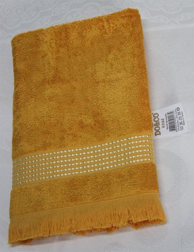 Полотенце для ванной DO&CO HANNA хлопковая махра персиковый 50х90, фото, фотография