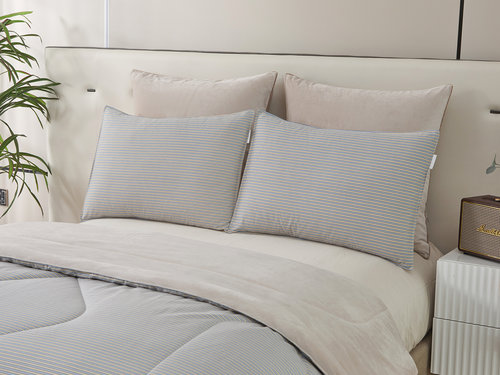 Постельное белье без пододеяльника с одеялом Sofi De Marko РОБЕРТО хлопковый сатин V35 евро, фото, фотография